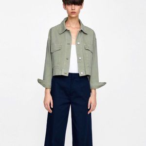 zara khaki denim jacket